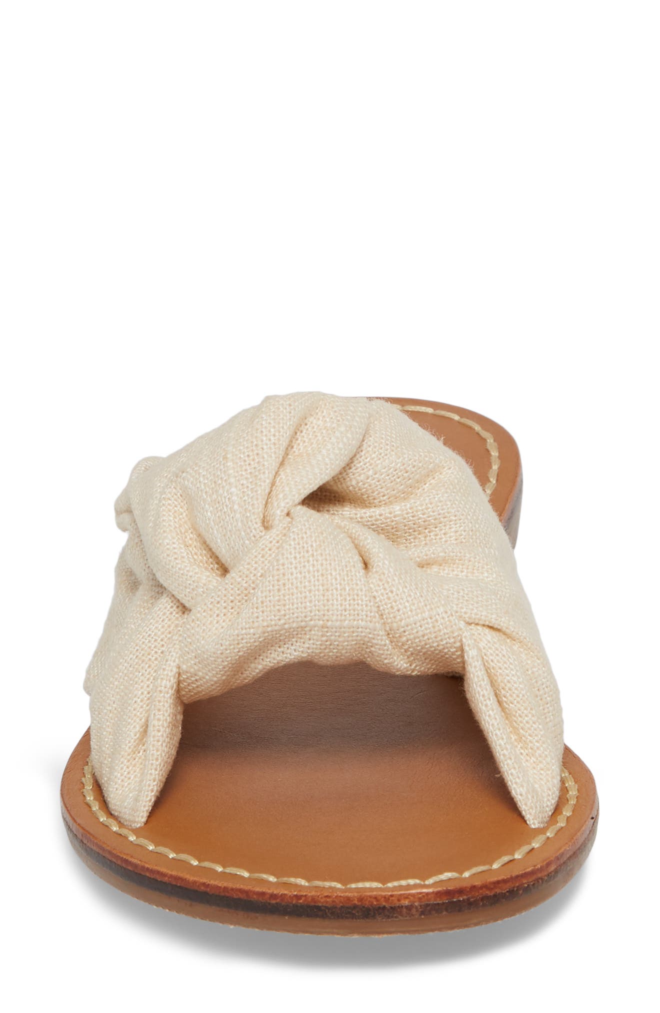 Knotted Slide Sandal, Alternate, color, BLUSH FABRIC