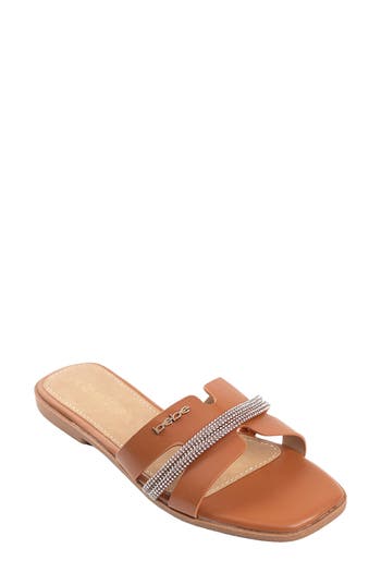 Bebe Rhinestone Slide Sandal