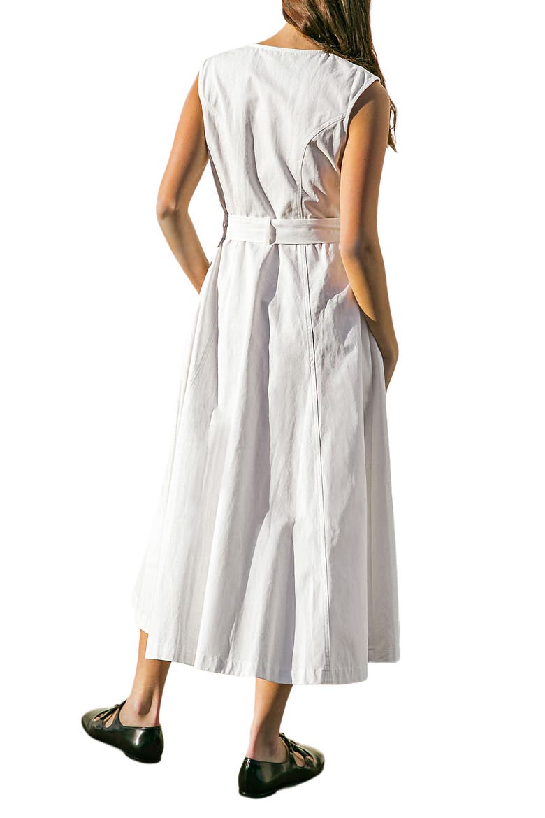 Sleeveless Tie Waist Maxi Dress, Alternate, color, WHITE