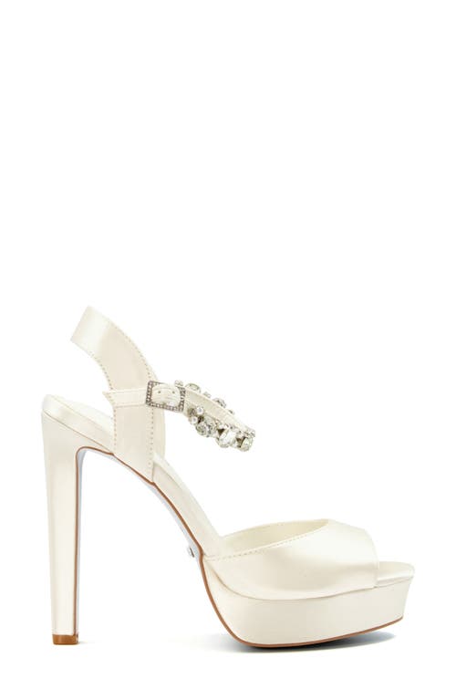 Dune London Miracles Ankle Strap Platform Sandal In White