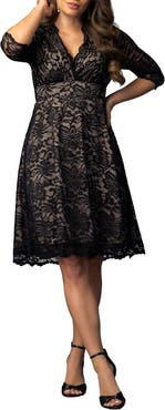 Kiyonna Mademoiselle A-Line Lace Cocktail Dress