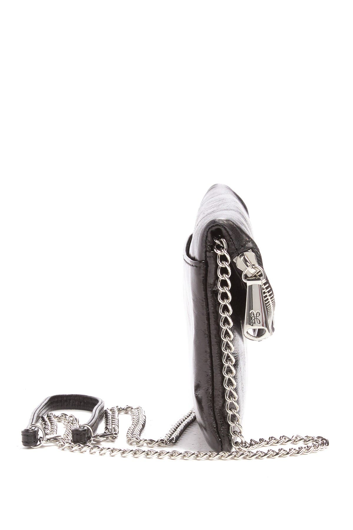 HOBO Daria Leather Crossbody Clutch, Alternate, color, Black