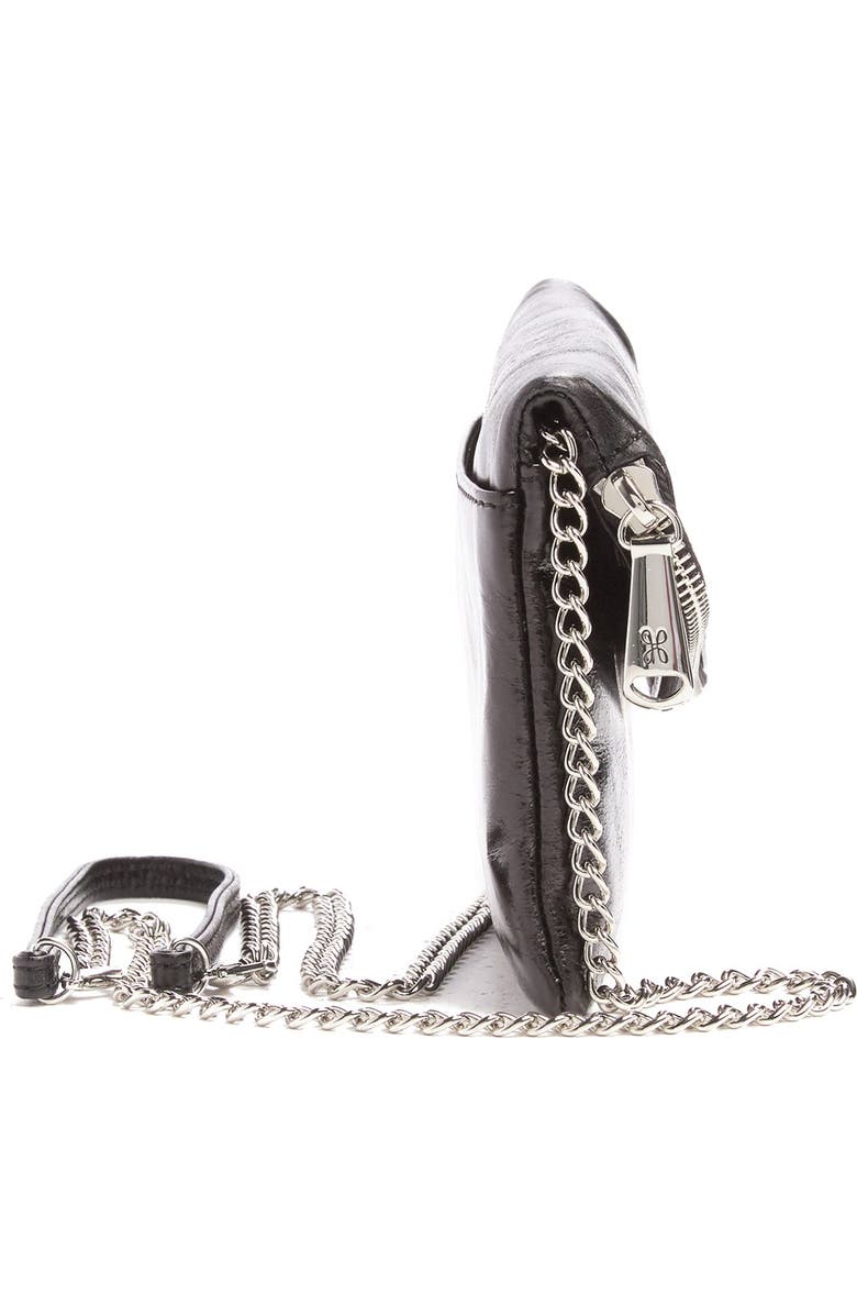 HOBO Daria Leather Crossbody Clutch, Alternate, color, Black