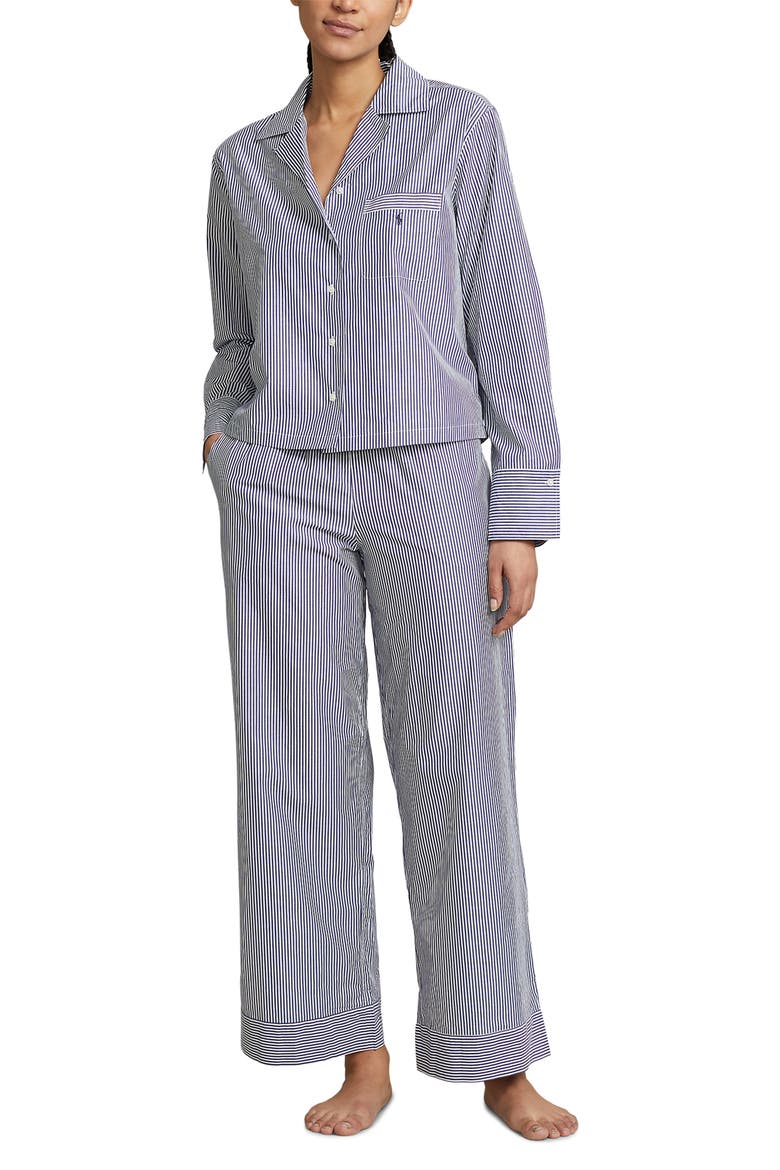 Cotton Poplin Pajamas, Main, color, PRL STRIPES
