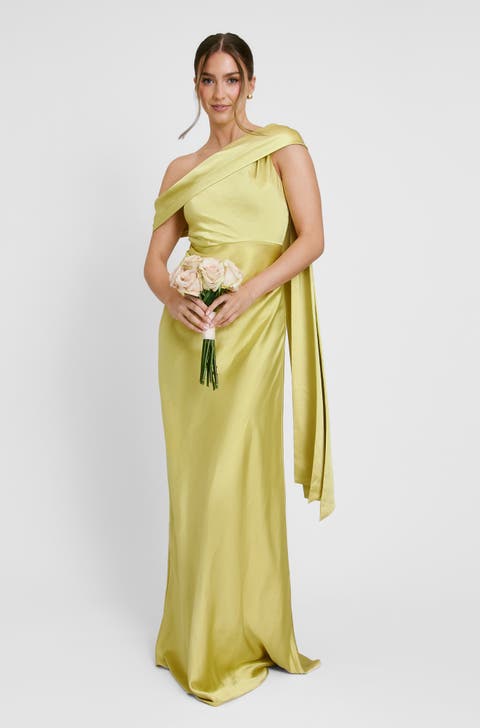 Drape One Shoulder Bridesmaid Dress