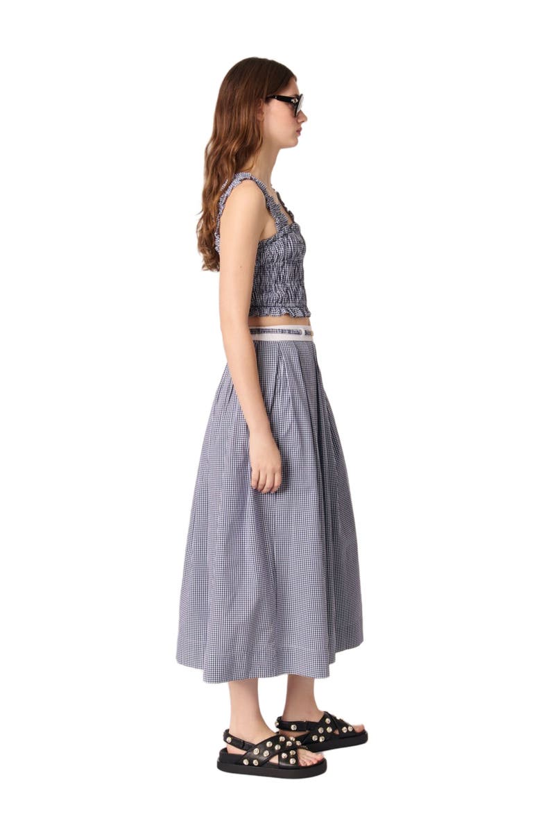 maje Gingham maxi skirt, Alternate, color, 