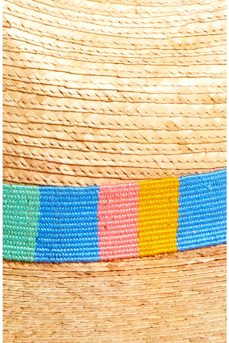 Reyna Palm Straw Hat, Alternate, color, BEIGE/ BLUE MULTI