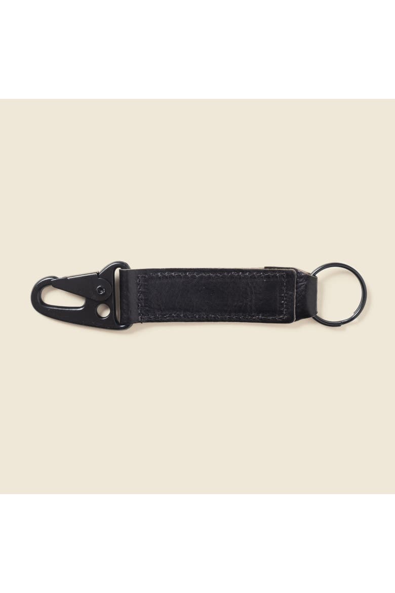 Leather Keychain with Lobster Hook, Alternate, color, Black