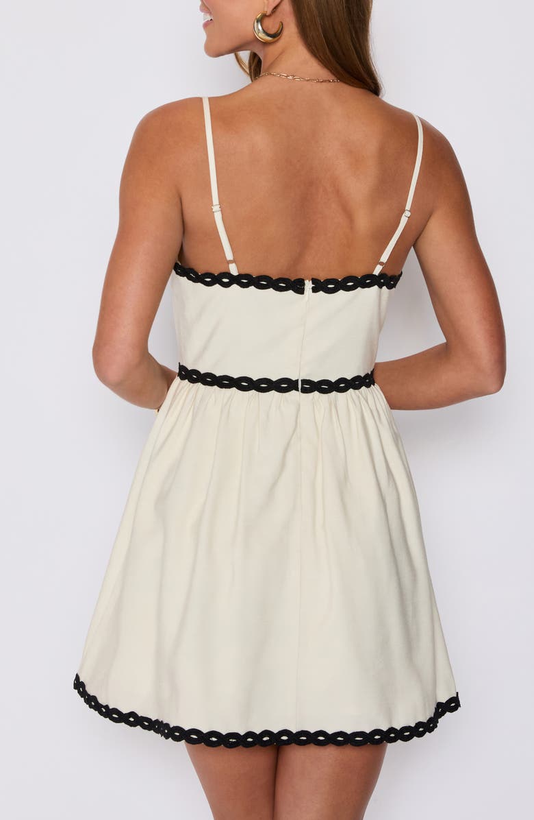 VICI Collection Selena Contrast Trim Fit & Flare Minidress, Alternate, color, Cream/ Black