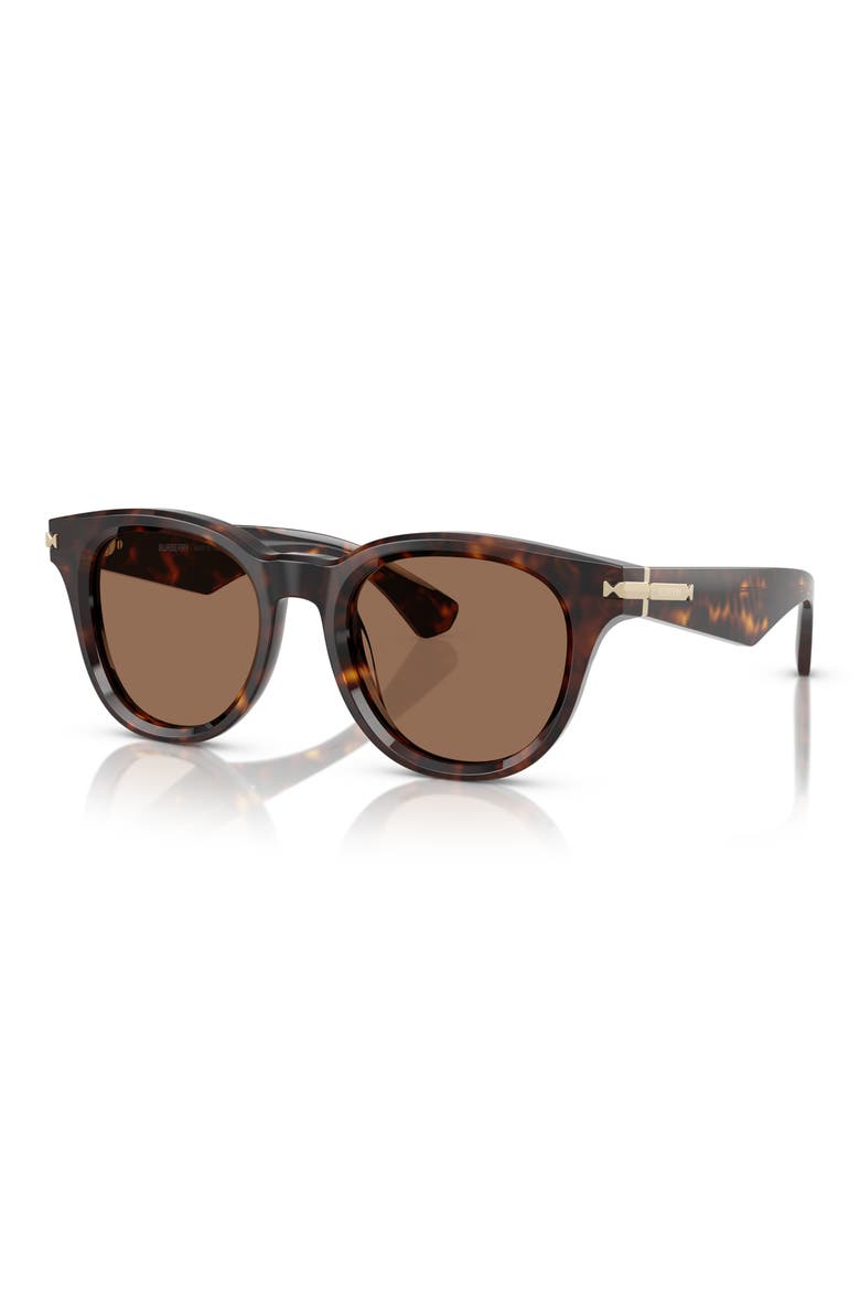 51mm Round Sunglasses, Alternate, color, DARK HAVANA
