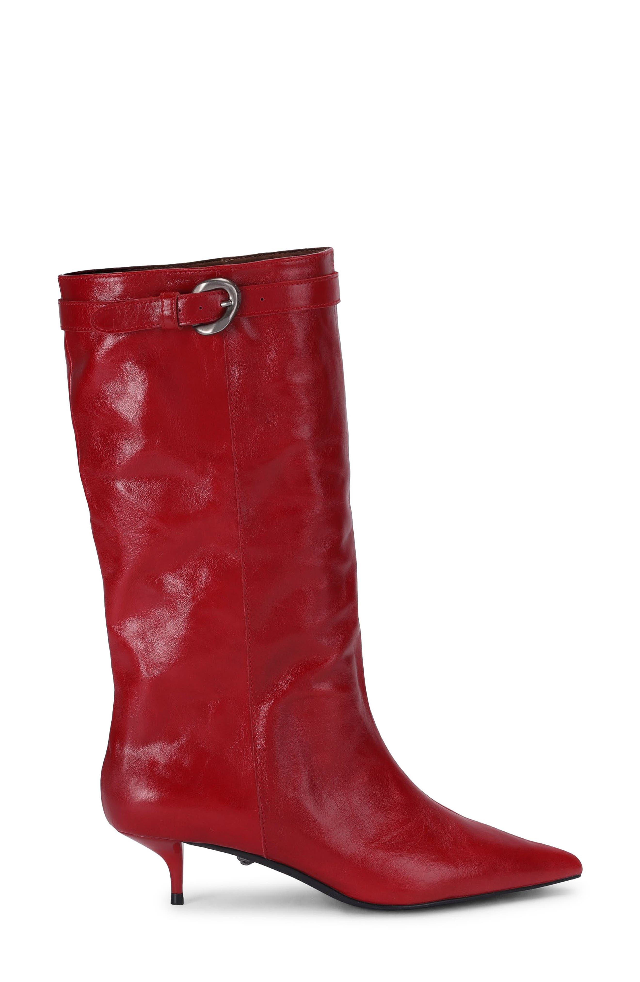 Opera Leather Boot, Alternate, color, RED