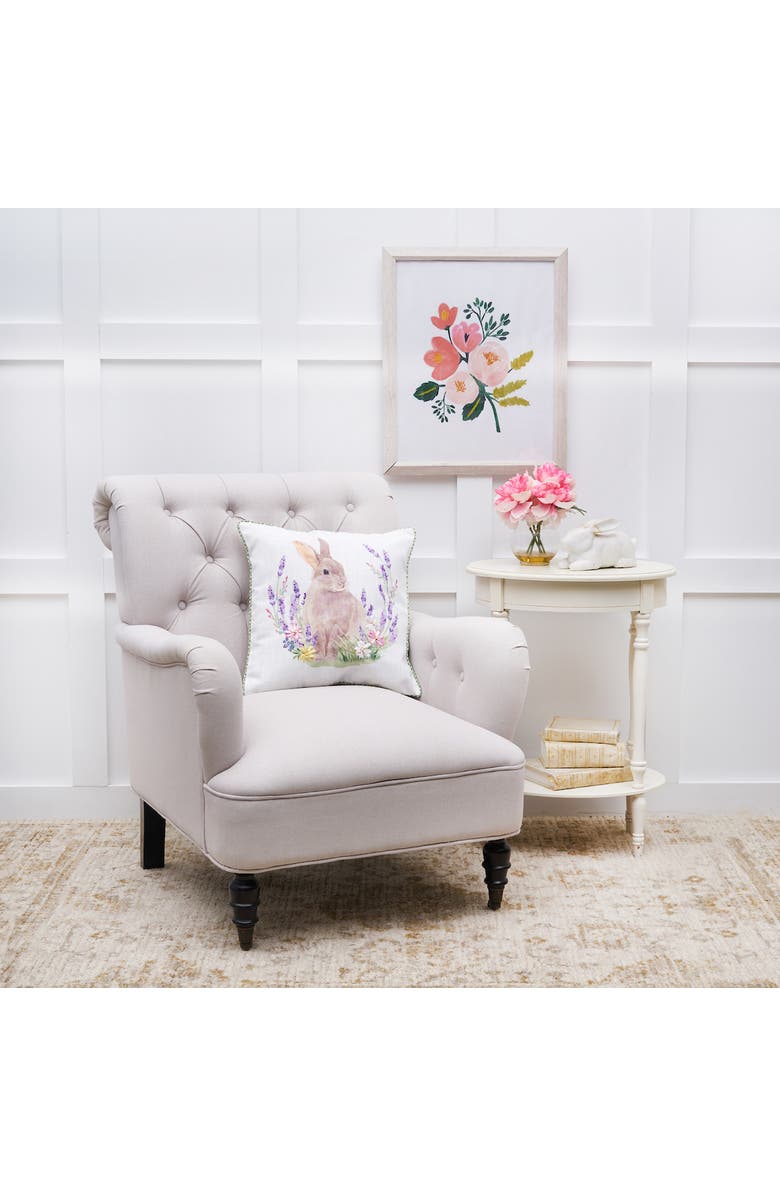 C&F Home Lilac Rabbit Accent Pillow, 16" x 16", Alternate, color, White