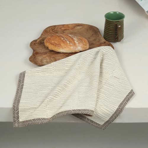Sustainable Threads Tea Break Hand Block Printed Kitchen Towels In Neutral