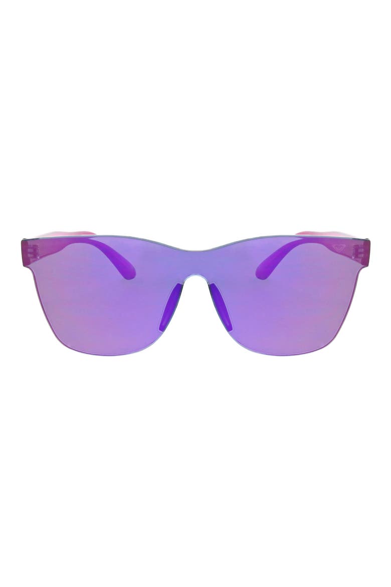 146mm Rimless Shield Sunglasses, Main, color, PURPLE MIRROR