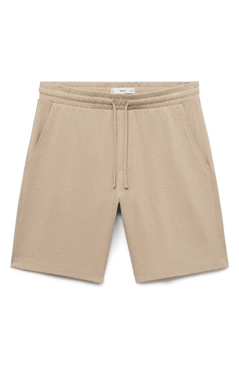 MANGO Drawstring Cotton Bermuda Short, Alternate, color, Ecru
