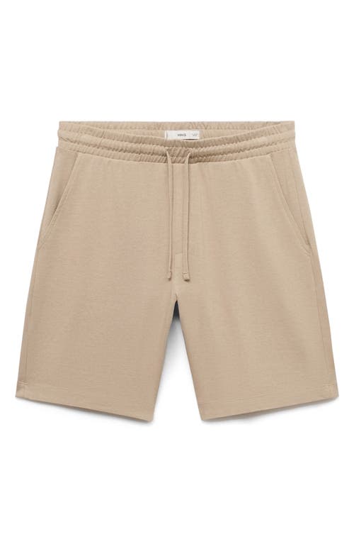 Mango Drawstring Cotton Bermuda Short In Neutral