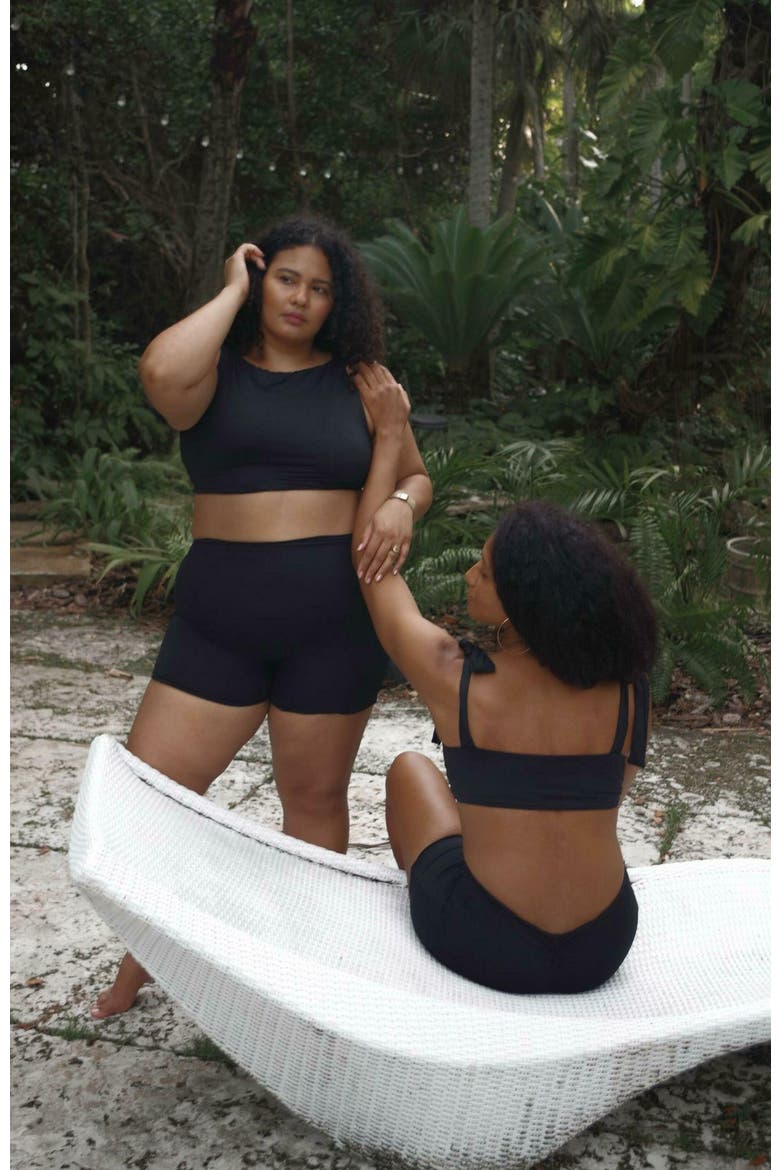 Moe Cropped Bikini Tank, Alternate, color, Black