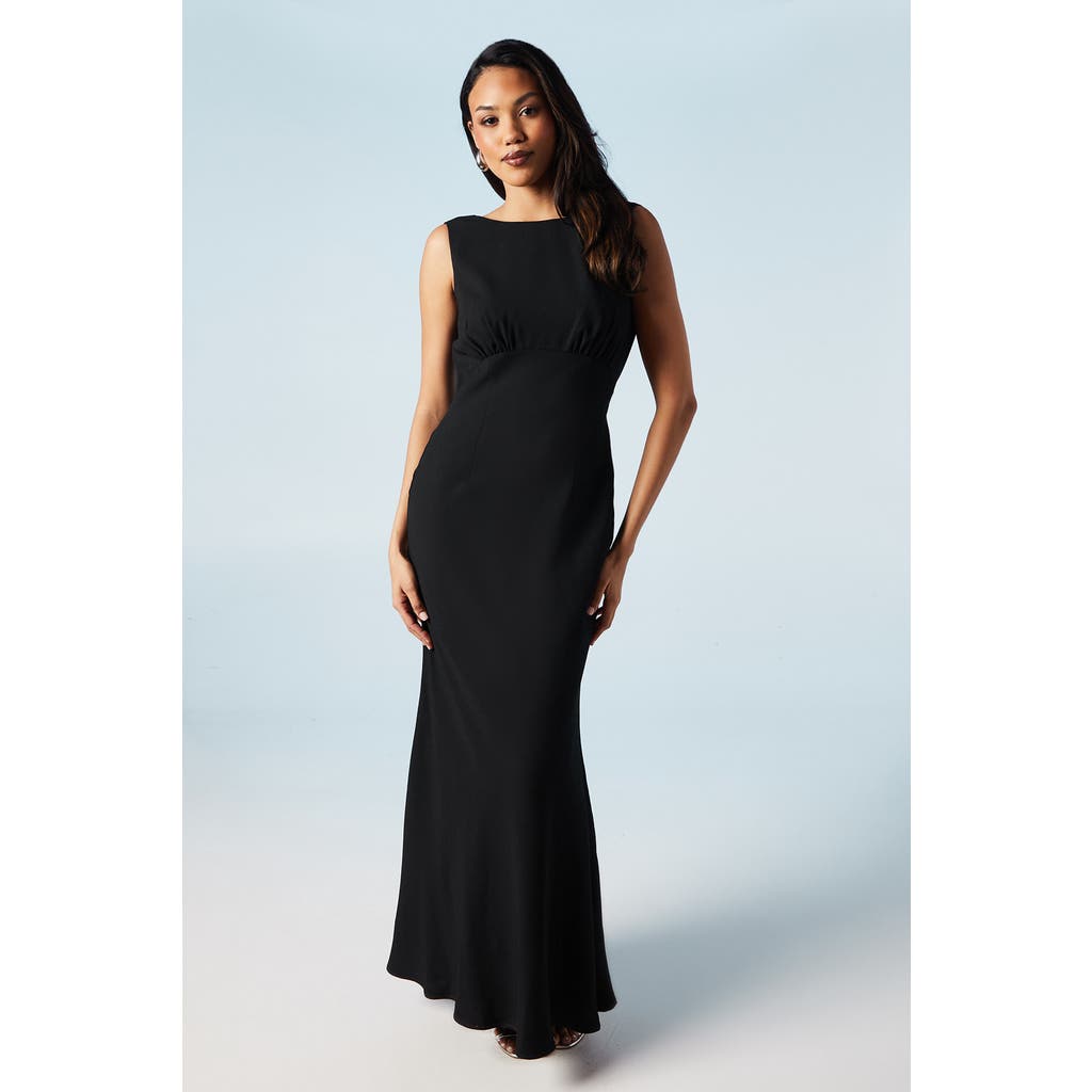 Coast Cowl Back Maxi Bridesmaid Dress In Black