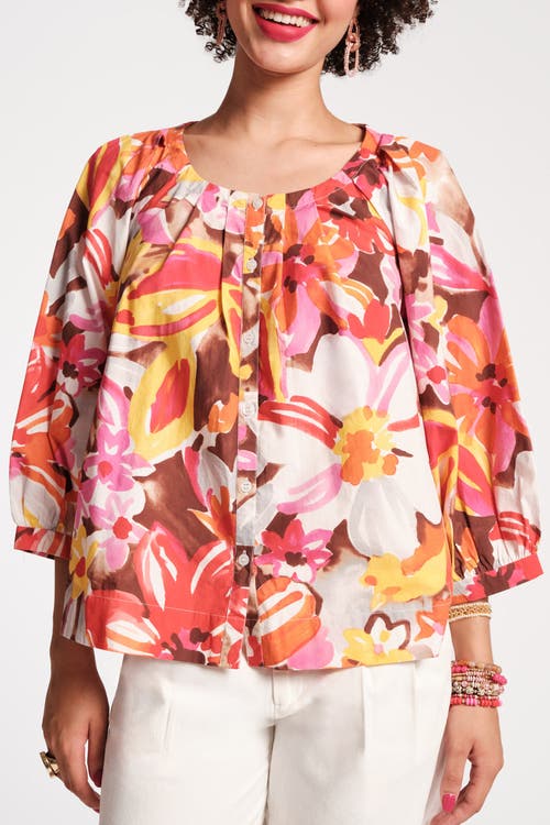 FRANCES VALENTINE FRANCES VALENTINE ZOE TOP SUN FLORAL COTTON POPLIN
