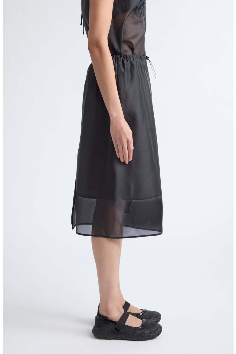 Bria Embroidered Bow Silk Blend Organza Skirt, Alternate, color, BLACK
