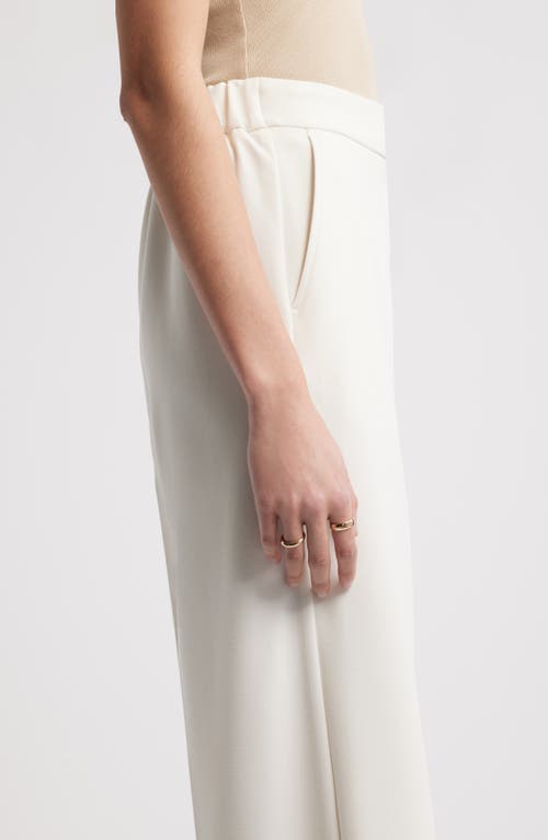 Nordstrom Flat Front Wide Leg Pants In Ivory Tofu