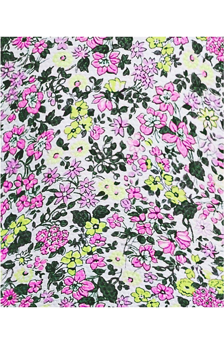 Lands' End Pique Ruffle One Piece Swimsuit, Alternate, color, White Multi Ditsy Floral