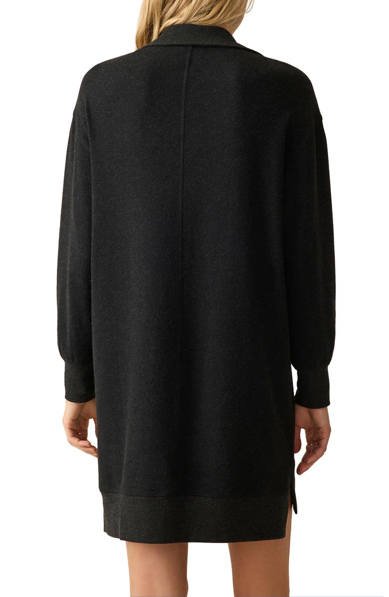 Faherty Legent Quarter Zip Long Sleeve Minidress, Alternate, color, Heathered Black Twill