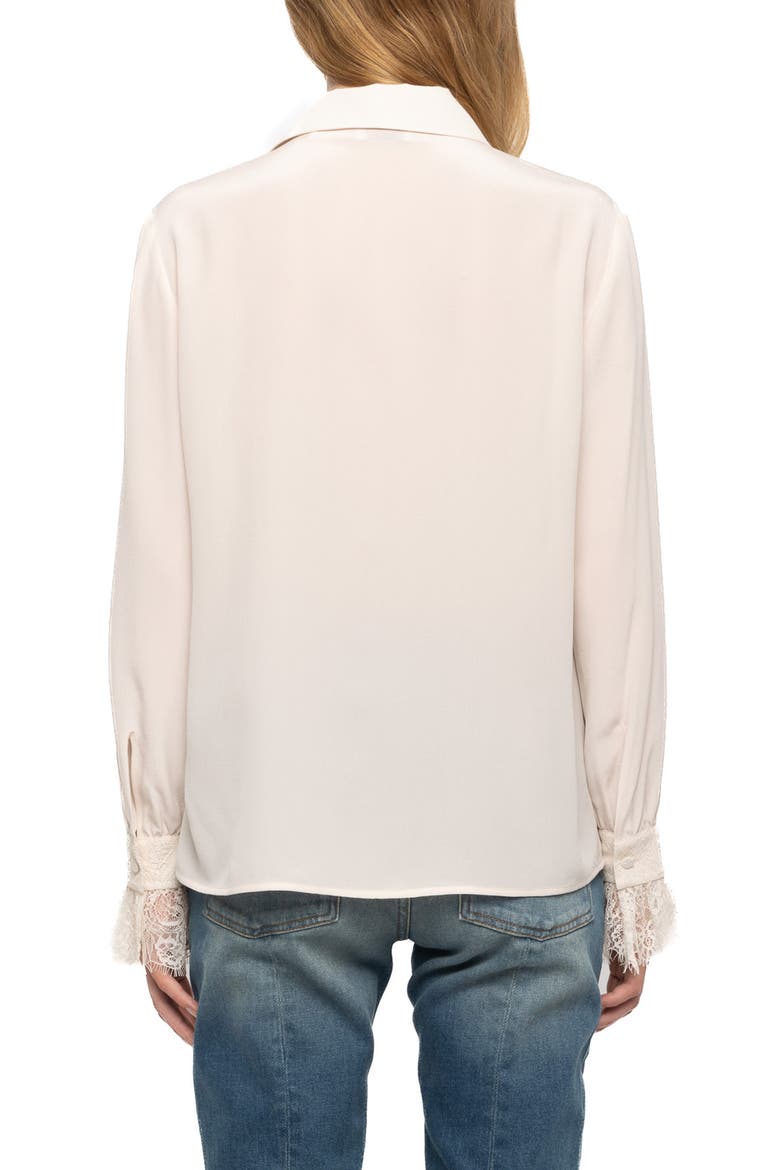 Thely Lace Silk Shirt, Alternate, color, ECRU
