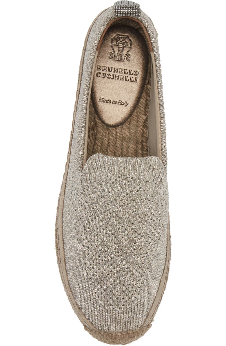 Brunello Cucinelli Monili Pull Tab Knit Espadrille, Alternate, color,