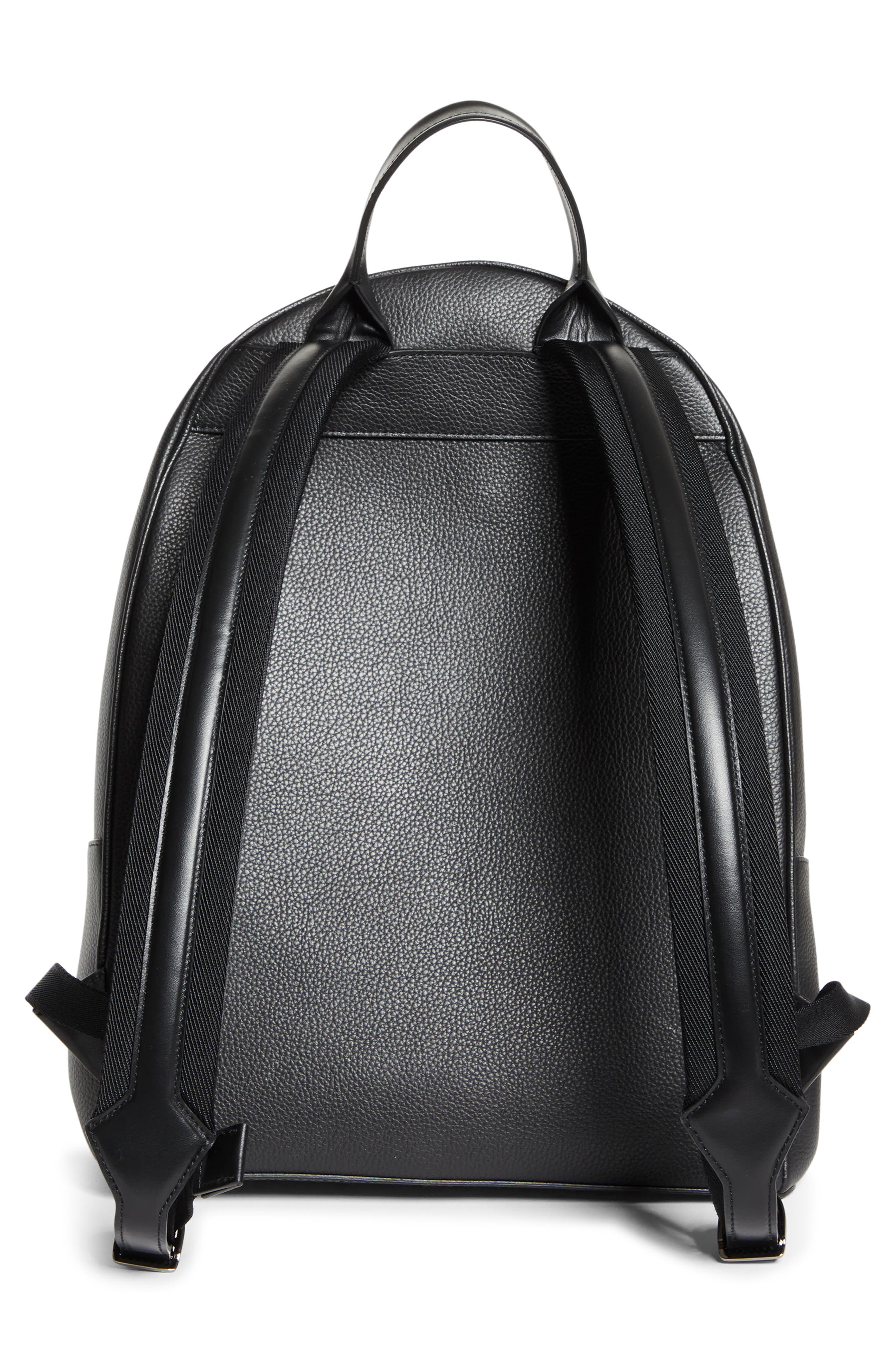 Stoic Leather Backpack, Alternate, color, BLACK