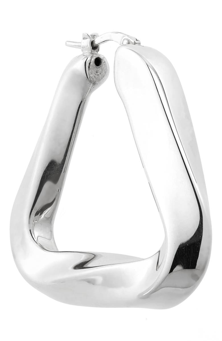Bottega Veneta Twisted Triangle Hoop Earrings, Alternate, color,