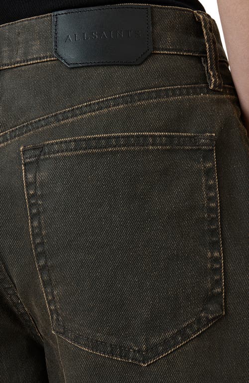 Allsaints Louie Oversize Denim Shorts In Golden Black
