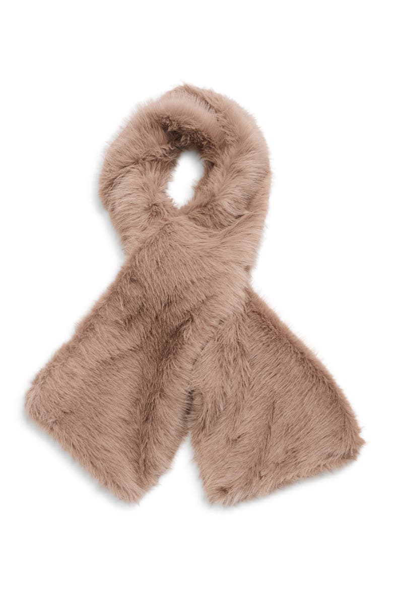 Faux Fur Scarf, Alternate, color, CAMEL