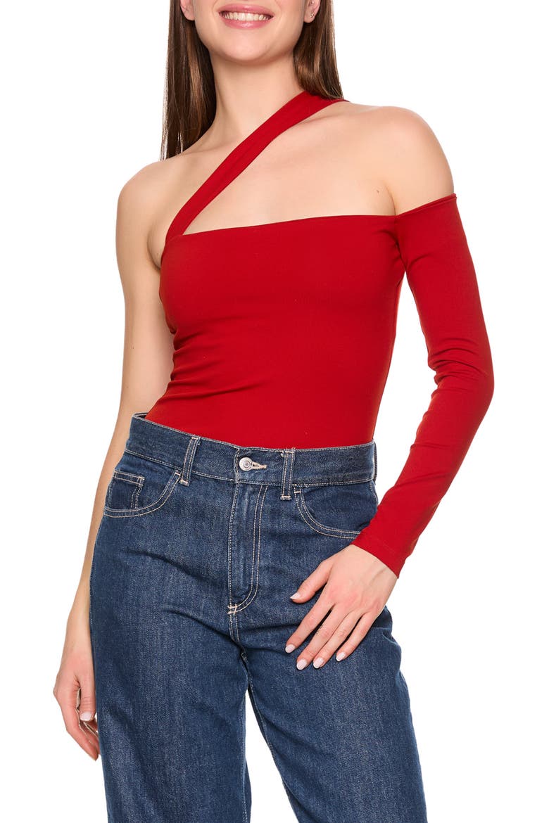 Cutout One-Shoulder Top, Main, color, FALLING LEAF
