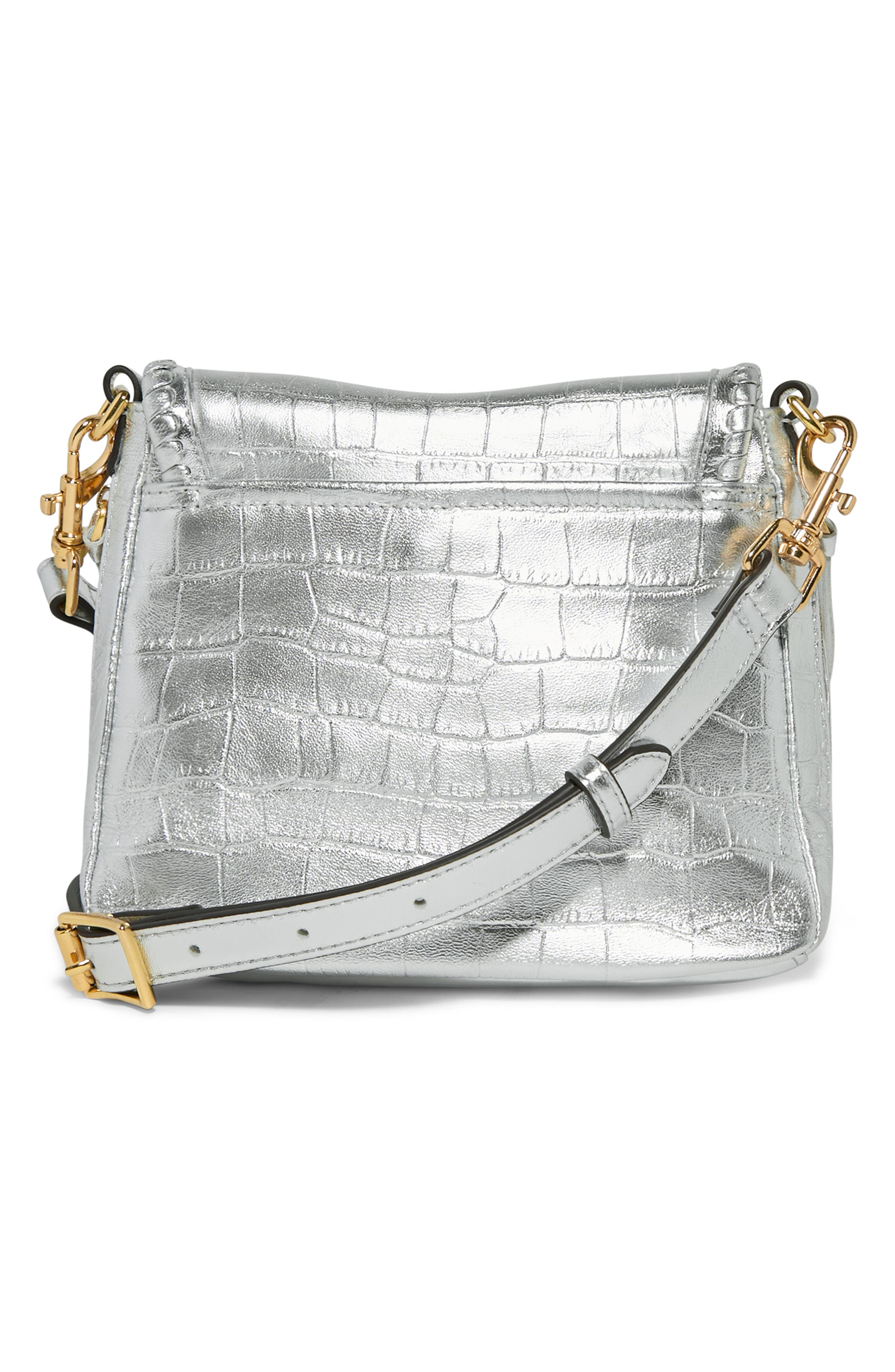 AIMEE All for Love Genuine Calf Hair & Leather Mini Crossbody Bag, Alternate, color, Metallic Silver Croco