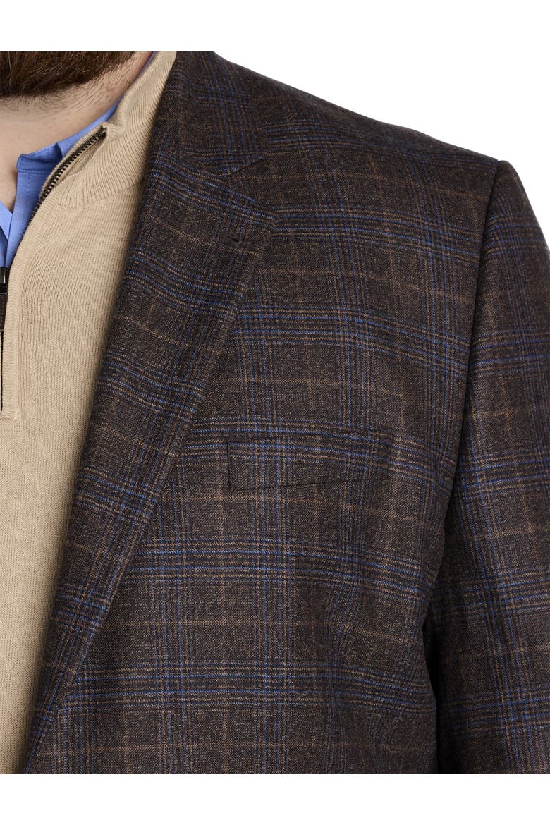 Big & Tall Plaid Sport Coat, Alternate, color, BROWN