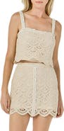 Endless Rose Embellished Crop Cotton Blend Lace Camisole Top