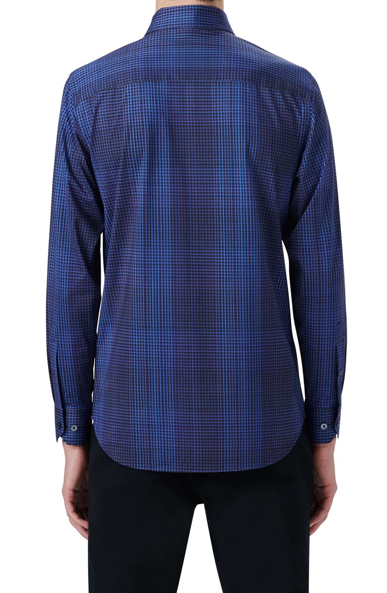 Bugatchi OoohCotton<sup>®</sup> Check Button-Up Shirt, Alternate, color, Midnight