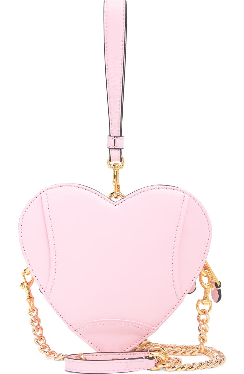 Moschino Chain-strapped Zipper Heart Handbag, Alternate, color,