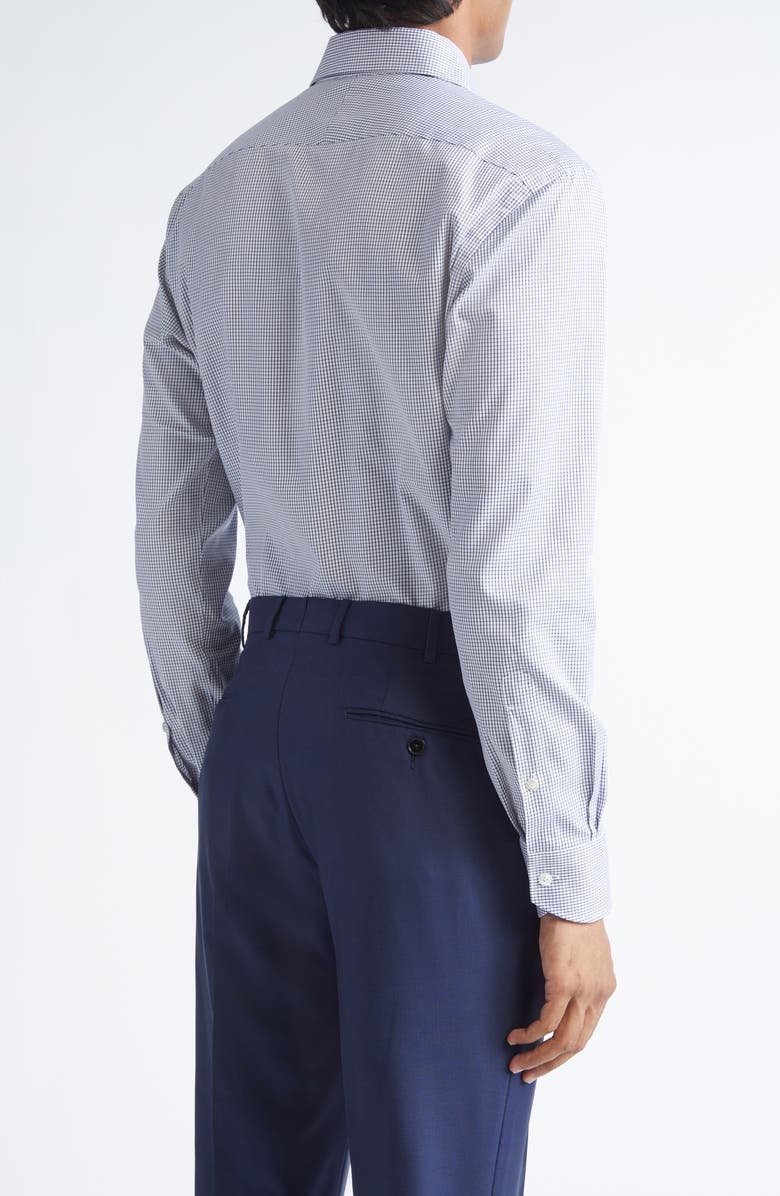 ZEGNA Centoventimila Minicheck Button-Up Shirt, Alternate, color, Navy Blue/ White