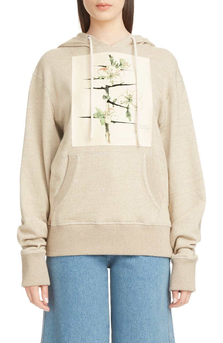 Loewe Botanical Print Knit Hoodie, Main, color, 