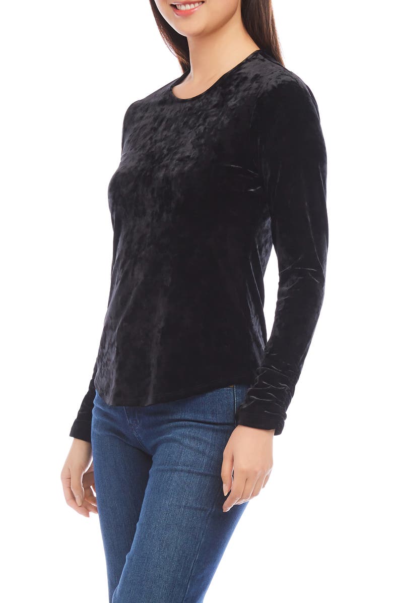Karen Kane Long Sleeve Crushed Velvet Top, Alternate, color, 