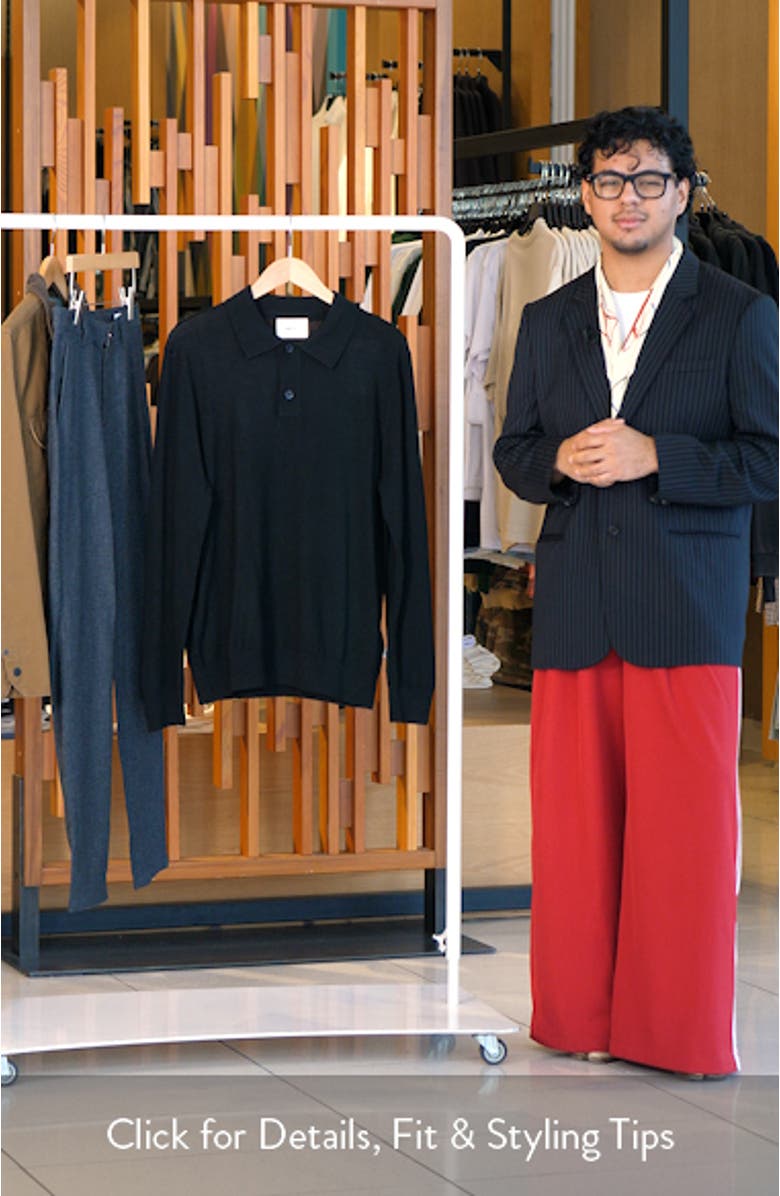 Serge 6584 Long Sleeve Wool Blend Polo Sweater, sales video thumbnail