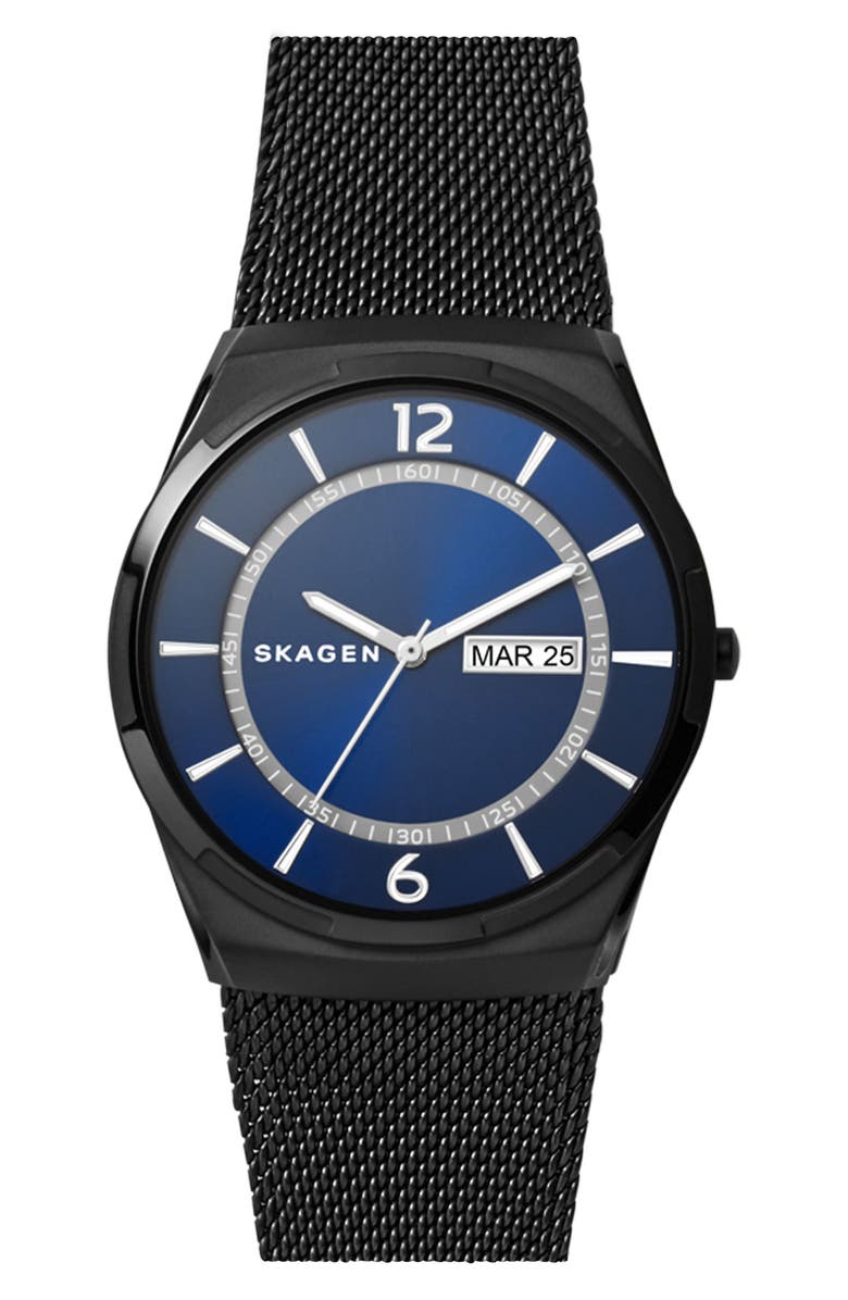 Skagen Melbye Round Mesh Strap Watch, 40mm x 46mm, Main, color,