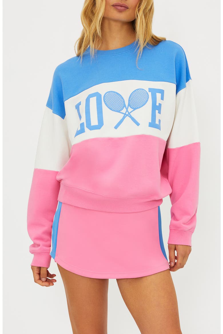 Devyn Oversize Colorblock Cotton Sweatshirt, Main, color, COSMOS COLORBLOCK