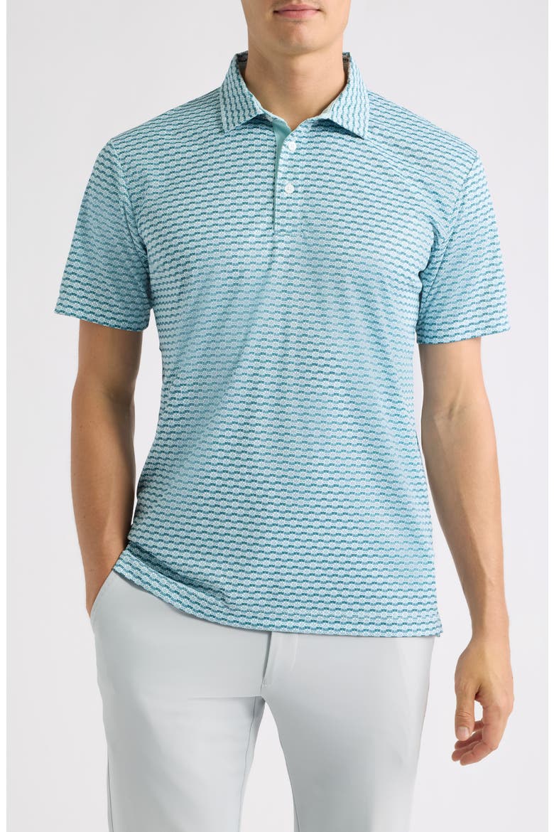Valley Geo Print Performance Golf Polo, Main, color, SEAFOAM