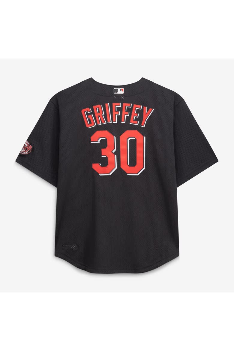 Men's Mitchell & Ness Ken Griffey Jr. Black Cincinnati Reds Big & Tall Cooperstown Mesh Batting Practice Jersey, Alternate, color, Black