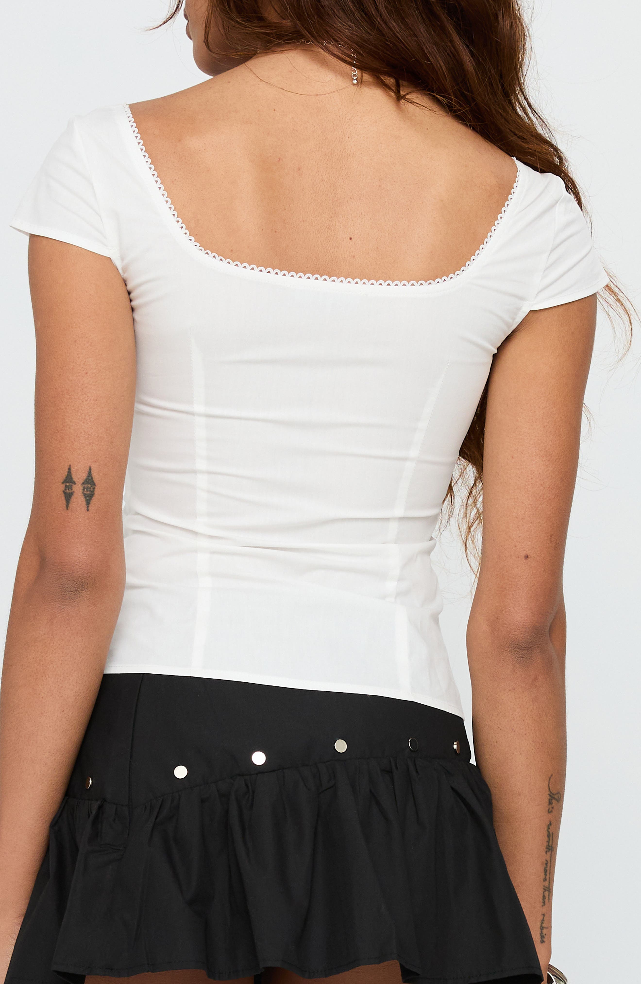 Transcendence Fitted Cotton Button-Up Top - image 2