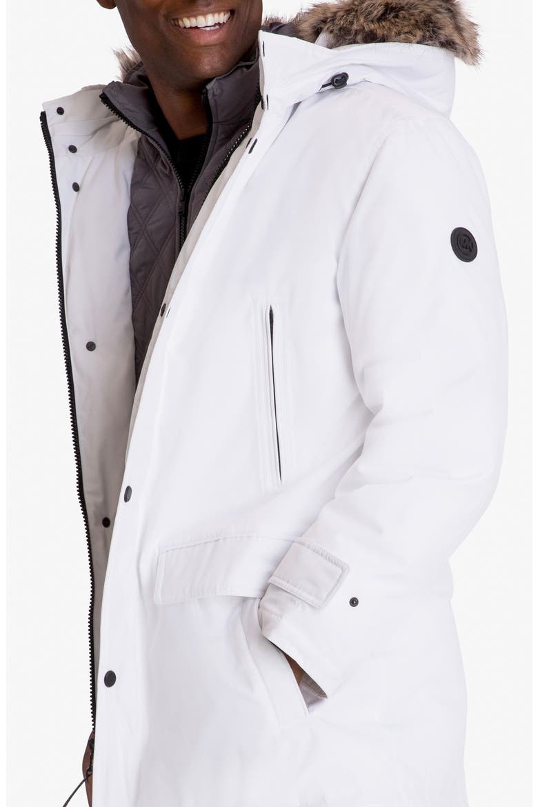 Water Resistant Snorkel Parka with Faux Fur Trim, Alternate, color, WHITE