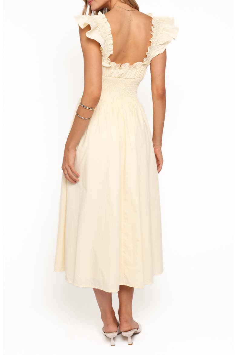 Bronte Ruffle Strap Midi Dress, Alternate, color, BUTTER YELLOW